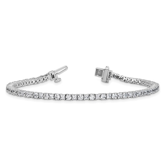 14K WG VS+ F+ Lab Grown Princess and Round Diamond Tennis Bracelet