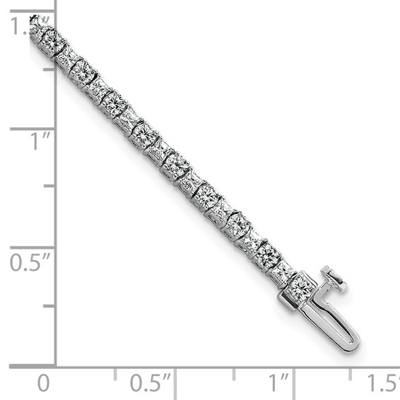 14K WG VS+ F+ Lab Grown Princess and Round Diamond Tennis Bracelet