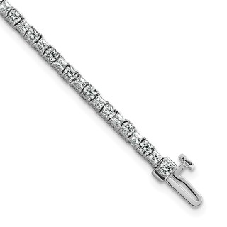 14K WG VS+ F+ Lab Grown Princess and Round Diamond Tennis Bracelet