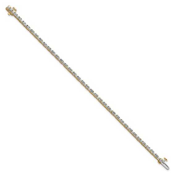 14K VS DEF Cert. Lab Grown Princess and Round Diamond Tennis Bracelet