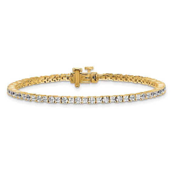 14K VS DEF Cert. Lab Grown Princess and Round Diamond Tennis Bracelet