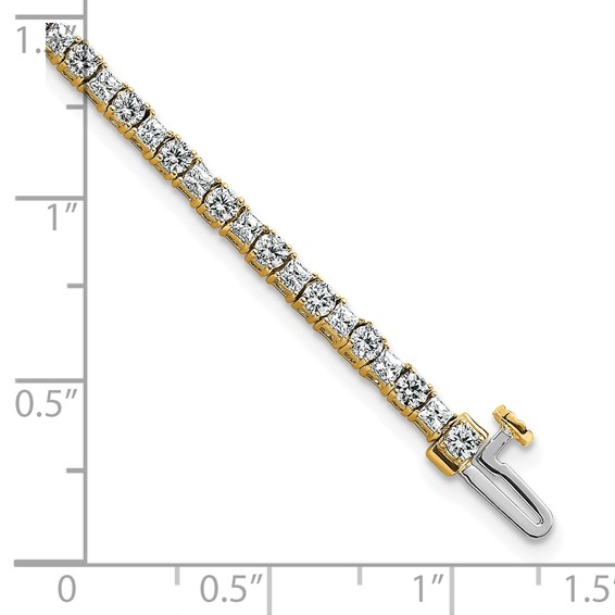 14K VS DEF Cert. Lab Grown Princess and Round Diamond Tennis Bracelet