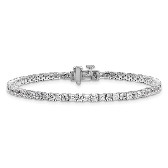 14K WG VS DEF Cert. Lab Grown Princess and Round Diamond Tennis Bracelet