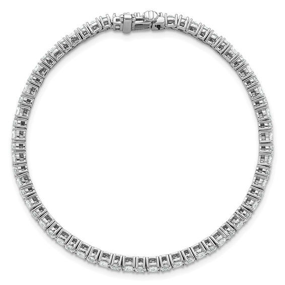 14K WG VS DEF Cert. Lab Grown Princess and Round Diamond Tennis Bracelet