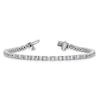 14K White Gold 5 Carat Lab Grown Diamond VS+ F+ Complete Princess and Round Tennis Bracelet view 5