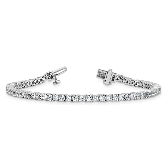 14K WG VS DEF Cert. Lab Grown Princess and Round Diamond Tennis Bracelet