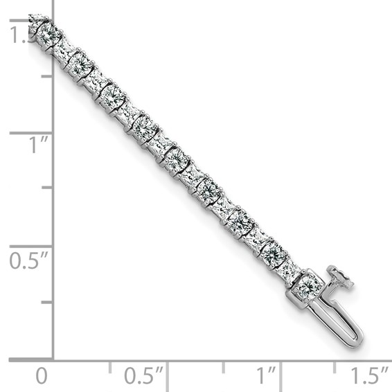 14K WG VS DEF Cert. Lab Grown Princess and Round Diamond Tennis Bracelet