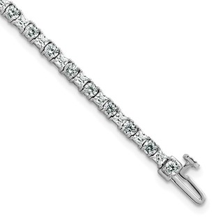 14K WG VS DEF Cert. Lab Grown Princess and Round Diamond Tennis Bracelet