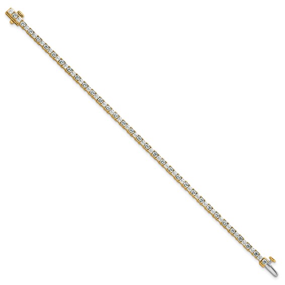 14K VS/SI FGH Cert. Lab Grown Princess and Round Diamond Tennis Bracelet