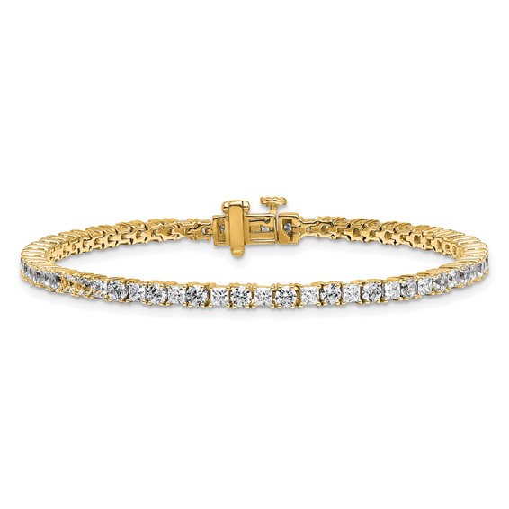 14K VS/SI FGH Cert. Lab Grown Princess and Round Diamond Tennis Bracelet