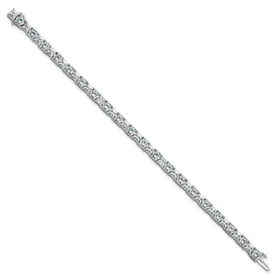 14K WG VS/SI+ G+ Lab Grown Princess and Round Diamond Tennis Bracelet