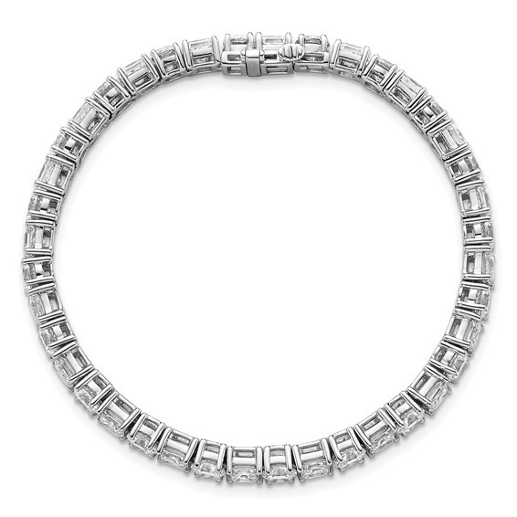 14K WG VS/SI+ G+ Lab Grown Princess and Round Diamond Tennis Bracelet