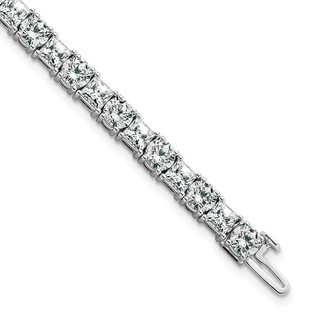 14K WG VS DEF Cert. Lab Grown Princess and Round Diamond Tennis Bracelet
