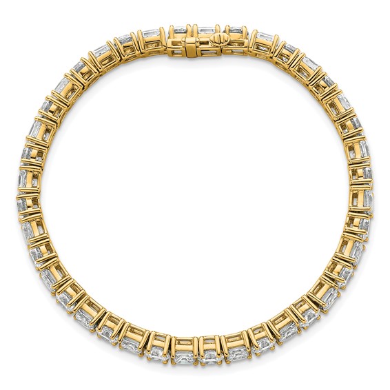 14K VS DEF Cert. Lab Grown Princess and Round Diamond Tennis Bracelet