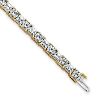 14K VS DEF Cert. Lab Grown Princess and Round Diamond Tennis Bracelet