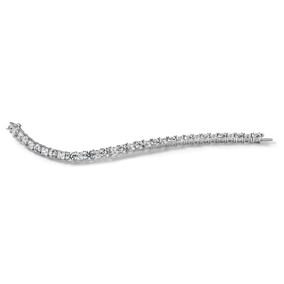 14K WG VS+ F+ Lab Grown Princess and Round Diamond Tennis Bracelet