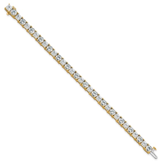 14K VS DEF Cert. Lab Grown Princess and Round Diamond Tennis Bracelet