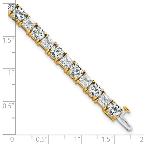 14K VS DEF Cert. Lab Grown Princess and Round Diamond Tennis Bracelet