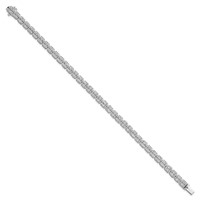 Sterling Silver Rhodium-Plated 2 Carat Lab Grown Diamond VS SI+ G+ Complete Fashion Tennis Bracelet view 2