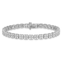 Sterling Silver Rhodium-Plated 2 Carat Lab Grown Diamond VS SI+ G+ Complete Fashion Tennis Bracelet view 3