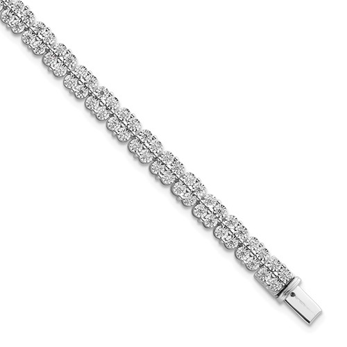 Sterling Silver Rhodium-Plated 2 Carat Lab Grown Diamond VS SI+ G+ Complete Fashion Tennis Bracelet