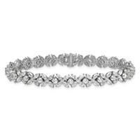 14K White Gold 6.75 Carat Lab Grown Diamond VS+ F+ Complete Fashion Tennis Bracelet view 3