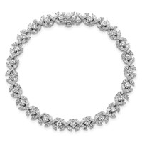 14K White Gold 6.75 Carat Lab Grown Diamond VS+ F+ Complete Fashion Tennis Bracelet view 4