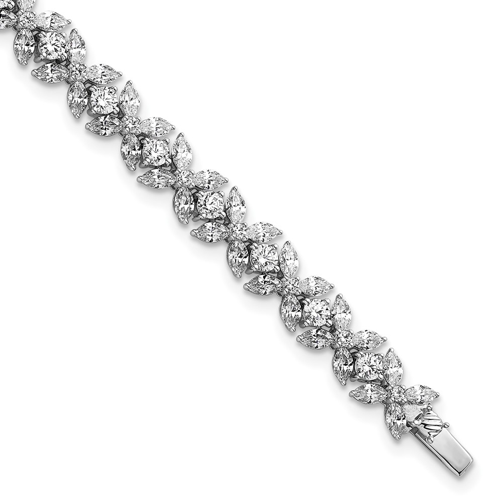 14K White Gold 6.75 Carat Lab Grown Diamond VS+ F+ Complete Fashion Tennis Bracelet