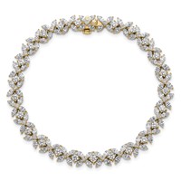 14K Yellow Gold 6.75 Carat Lab Grown Diamond VS+ F+ Complete Fashion Tennis Bracelet view 4