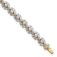 14K Yellow Gold 6.75 Carat Lab Grown Diamond VS+ F+ Complete Fashion Tennis Bracelet view 1
