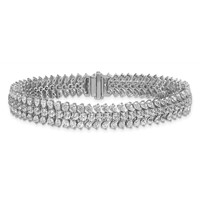 14K White Gold 10 Carat Lab Grown Diamond VS+ F+ Complete Fashion Tennis Bracelet view 3