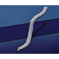 14K White Gold 10 Carat Lab Grown Diamond VS+ F+ Complete Fashion Tennis Bracelet view 5