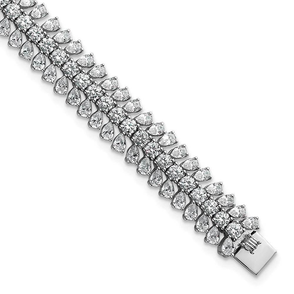 14K White Gold 10 Carat Lab Grown Diamond VS+ F+ Complete Fashion Tennis Bracelet