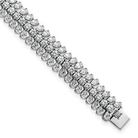 14K White Gold 10 Carat Lab Grown Diamond VS+ F+ Complete Fashion Tennis Bracelet view 1