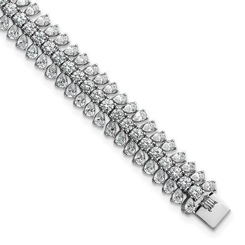14K White Gold 10 Carat Lab Grown Diamond VS+ F+ Complete Fashion Tennis Bracelet