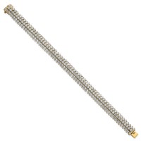 14K Yellow Gold 10 Carat Lab Grown Diamond VS+ F+ Complete Fashion Tennis Bracelet view 2