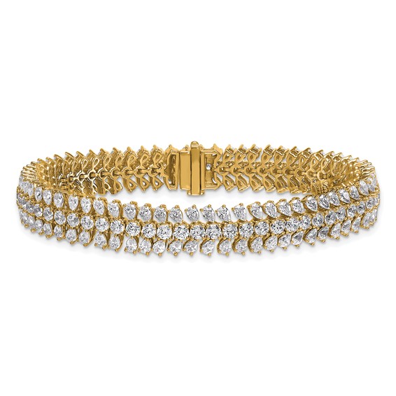Gold Lab Grown Diamond Fancy Tennis Bracelets
