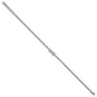 14K White Gold 2.75 Carat Lab Grown Diamond VS+ F+ Complete Bracelet with 1in Ext. Fashion Tennis, 6.5" view 2