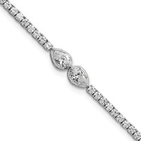 14K White Gold 2.75 Carat Lab Grown Diamond VS+ F+ Complete Bracelet with 1in Ext. Fashion Tennis, 6.5" view 1