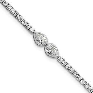 14k White Gold 2 3/4 carat Lab Grown Diamond VS+ F+ Complete 6.5in w/1in ext. Fashion Tennis Bracelet