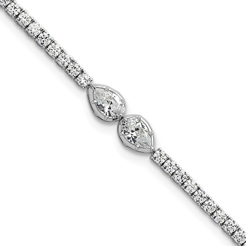 14K White Gold 2.75 Carat Lab Grown Diamond VS+ F+ Complete Bracelet with 1in Ext. Fashion Tennis, 6.5"