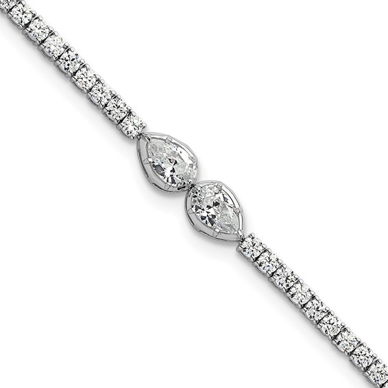 14k White Gold 2 3/4 carat Lab Grown Diamond VS+ F+ Complete 6.5in w/1in ext. Fashion Tennis Bracelet