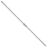 14K White Gold 2.88 Carat Lab Grown Diamond VS+ F+ Complete Bracelet with 1in Ext. Fashion Tennis, 6.5" view 2