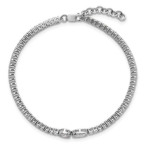 14k White Gold 2 7/8 carat Lab Grown Diamond VS+ F+ Complete 6.5in w/1in ext. Fashion Tennis Bracelet