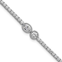 14K White Gold 2.88 Carat Lab Grown Diamond VS+ F+ Complete Bracelet with 1in Ext. Fashion Tennis, 6.5" view 1