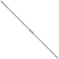 14K White Gold 2.88 Carat Lab Grown Diamond VS+ F+ Complete Bracelet with 1in Ext. Fashion Tennis, 6.5" view 2