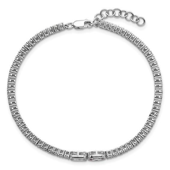 14k White Gold 2 7/8 carat Lab Grown Diamond VS+ F+ Complete 6.5in w/1in ext. Fashion Tennis Bracelet