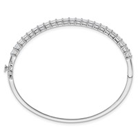 14K White Gold 4.17 Carat Lab Grown Diamond VS+ F+ Complete Hinged Bangle view 2