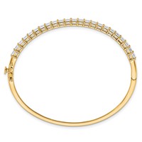14K Yellow Gold 4.17 Carat Lab Grown Diamond VS+ F+ Complete Hinged Bangle view 2