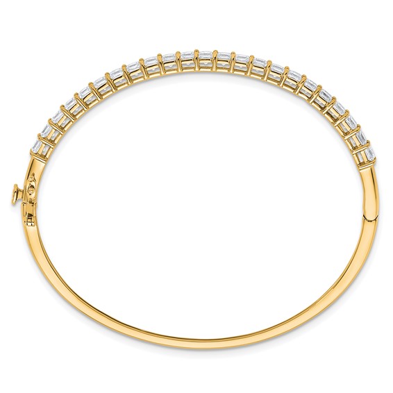 14k 4 1/6 carat Lab Grown Diamond VS+ F+ Complete Hinged Bangle